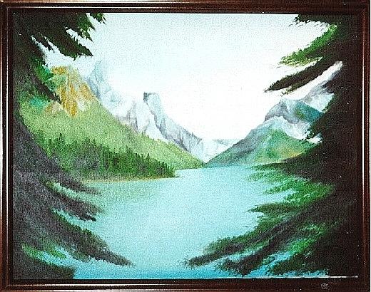Lake painting done in oil